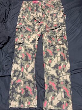 Jordan Craig Camo Cargo Pants 34x34 Green Red Streetwear Y2K